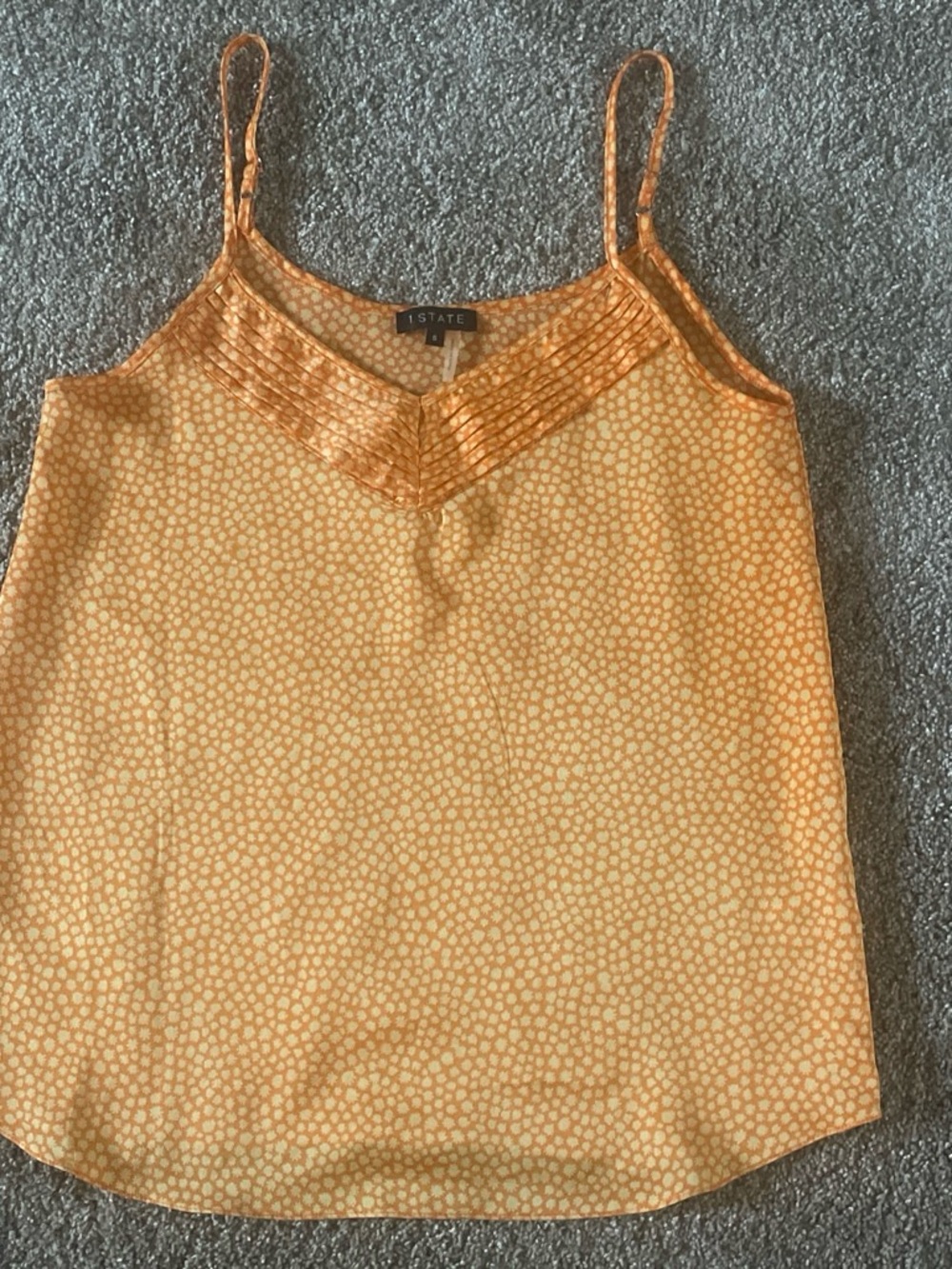 STATE Yellow-Orange Patterned Satin Camisole